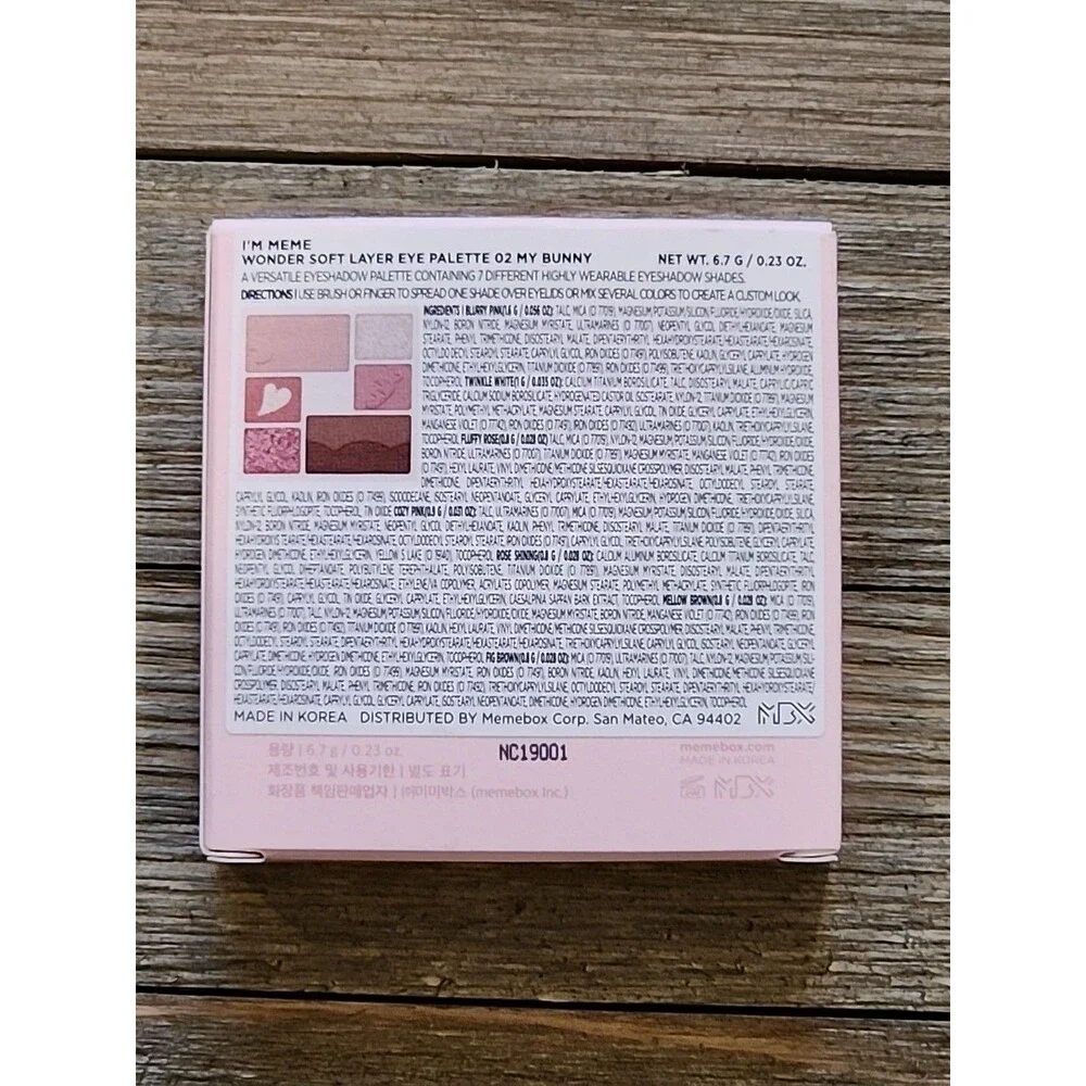 New I'm Meme Wonder Soft Layer Eye Palette - 02 My Bunny 0.23 oz